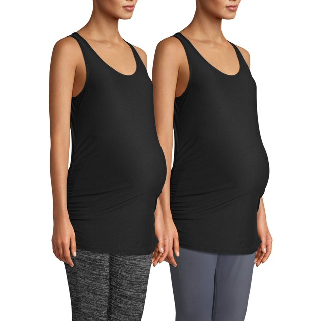 Time and Tru Women's Maternity Tank Tops, 2Pack