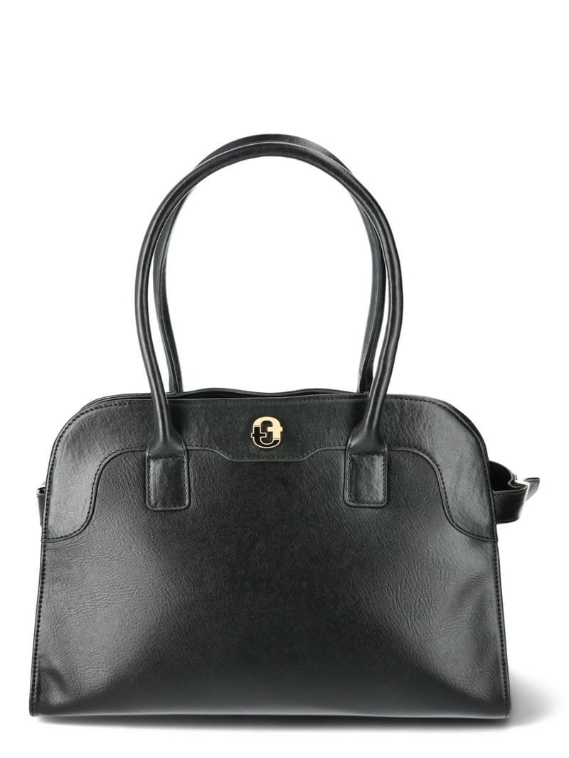 Time and Tru Maxwell Satchel Black, Adjustable Side Studs