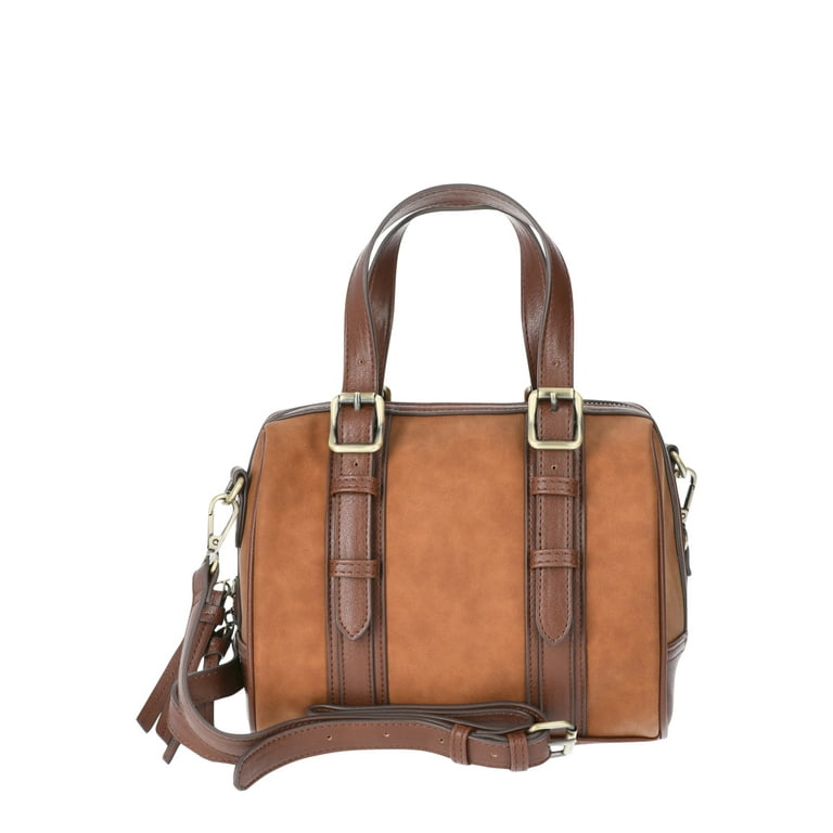 Time and Tru Women s Melissa Satchel Handbag Cognac