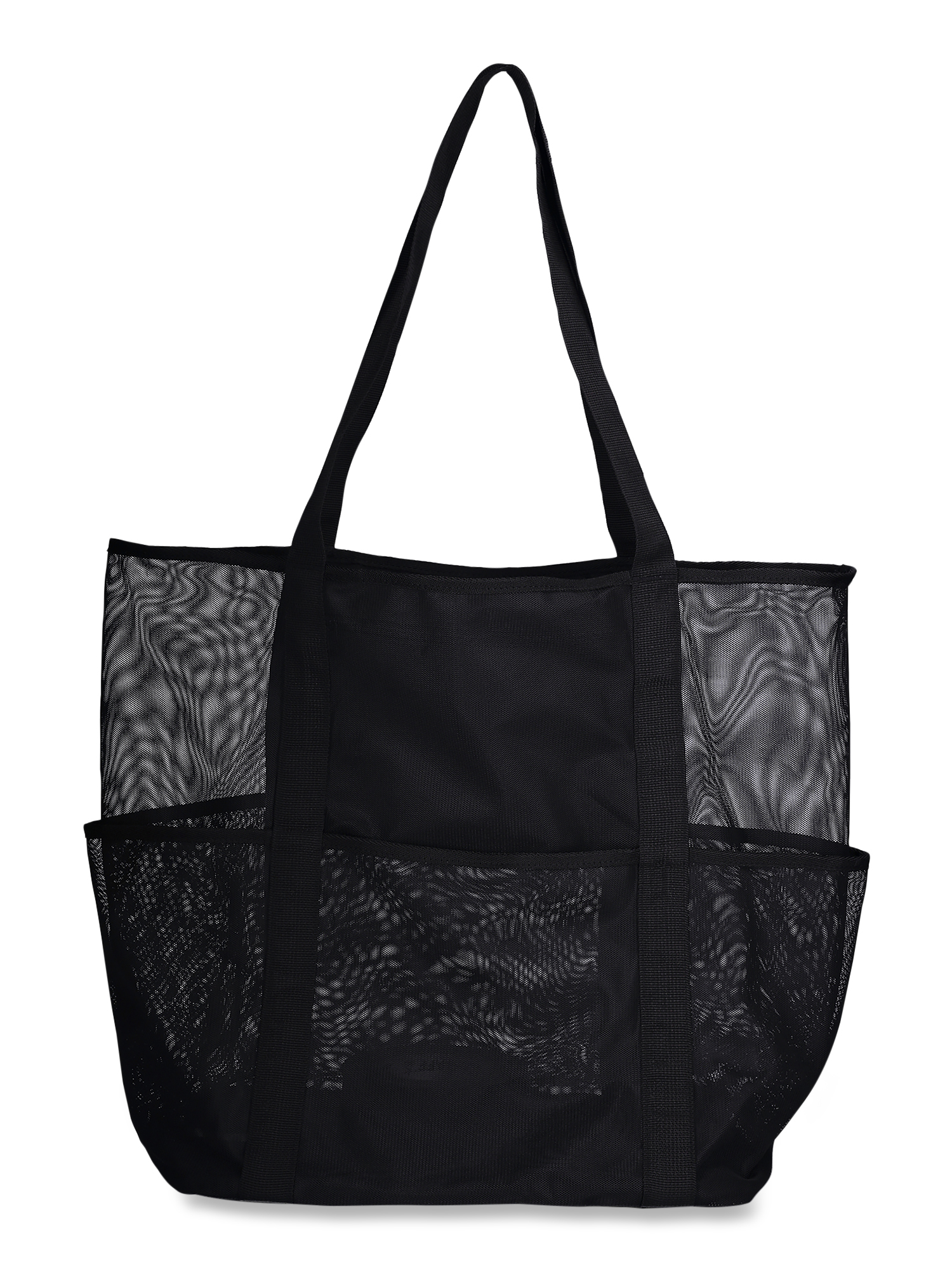 Time and Tru Women's Mesh Beach Tote, Black - Walmart.com