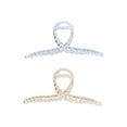 thumbnail image 1 of Time and Tru Women's Metal Claw Hair Clips, 2-Pack, Gold-Tone/Silver-Tone, 1 of 4