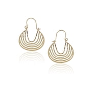 Time and Tru Womens Metal Cut-Out French Wire Hoop Earring in Gold Plated