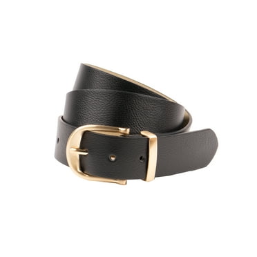 Time and Tru Women's Metal Loop Belt, Black