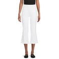 thumbnail image 1 of Time and Tru Women's Mid Rise 25" Inseam with Side Zip Closure Kick Flare Crop Pants, 1 of 5
