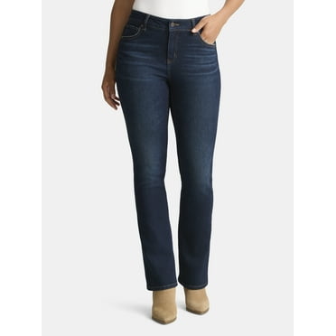 Time and Tru Women's Mid Rise Bootcut Jeans, Available in 30", 32", 34" Inseams, Sizes 0-20