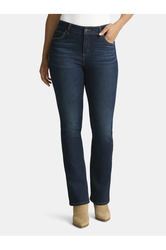 Women's Mid Rise Bootcut Jeans, Available in 30", 32", 34" Inseams, Sizes 0-20