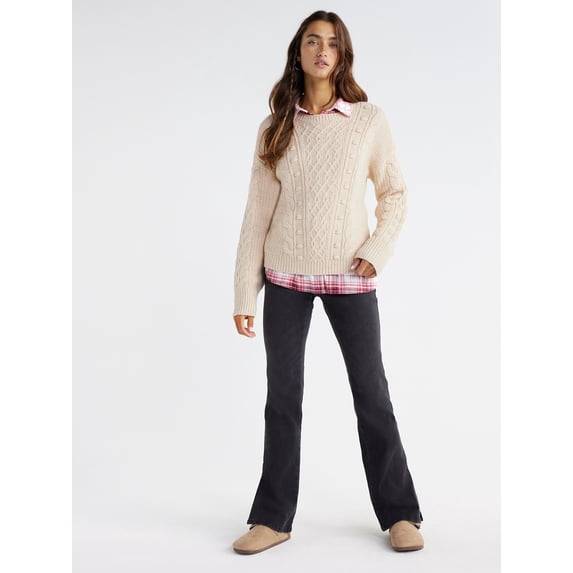 Time and Tru Women's Mid-Rise Bootcut Jeans, 31” Inseam-Short