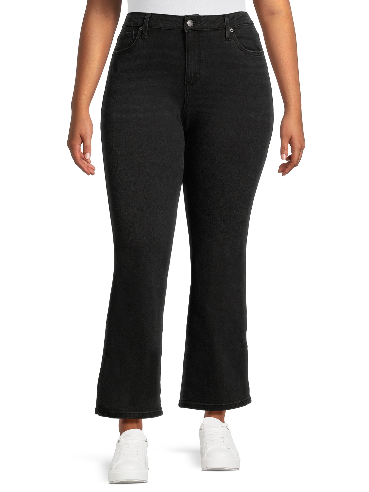 Time and Tru Women's Mid Rise Bootcut Stretch Denim Jeans, 31 Inseam ...