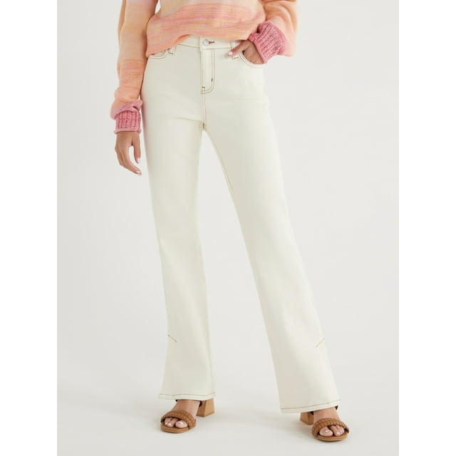 Time and Tru Women's Mid Rise Bootcut Jeans with Side Vents, 32" Inseam, Sizes 2-20