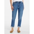 thumbnail image 1 of Time and Tru Women's Mid Rise Boyfriend Jeans, 26" Inseam, Sizes 0-22, 1 of 6