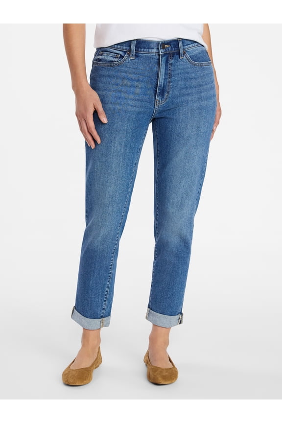 Women's Mid Rise Boyfriend Jeans, 26" Inseam, Sizes 0-22