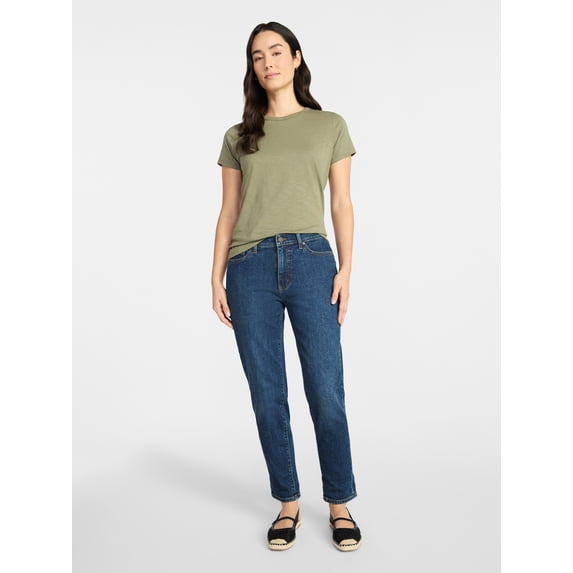 Time and Tru Women's Mid Rise Boyfriend Jeans, 26" Inseam, Sizes 0-22