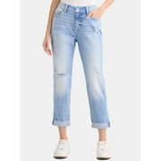 TIME AND TRU Women's Mid-Rise Boyfriend Jeans, 26" Inseam, Sizes 0-22
