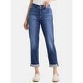 thumbnail image 1 of Time and Tru Women's Mid-Rise Boyfriend Jeans, 26" Inseam, Sizes 0-22, 1 of 5