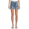 thumbnail image 1 of Time and Tru Women's Mid Rise Cuffed 4" Denim Short, 1 of 5