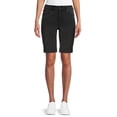 thumbnail image 1 of Time and Tru Women's Mid Rise Denim Bermuda Shorts, 1 of 5