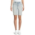 thumbnail image 1 of Time and Tru Women's Mid Rise Denim Bermuda Shorts, 1 of 5
