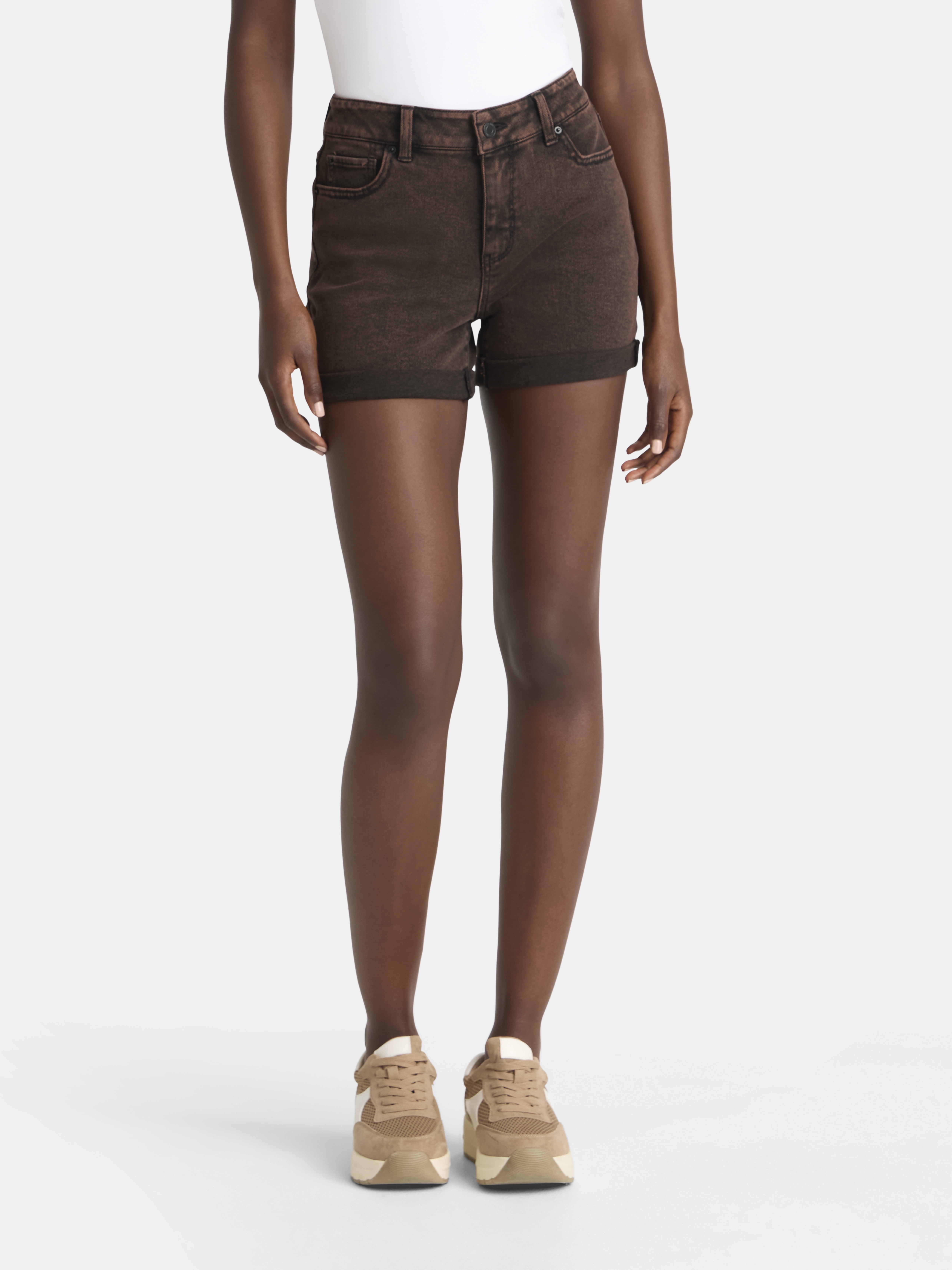 Time and Tru Women's Mid Rise Denim Short, 4" Inseam, sizes 2-20