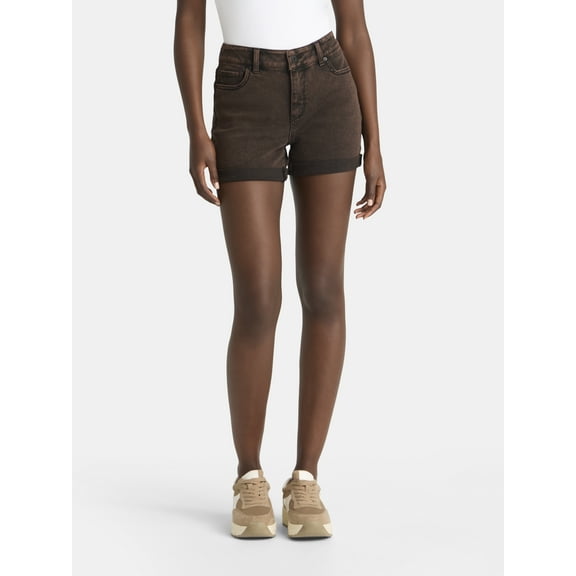 Time and Tru Women's Mid Rise Denim Short, 4" Inseam, sizes 2-20