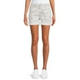 thumbnail image 1 of Time and Tru Women's Mid Rise Frayed Hem 4" Denim Short, 1 of 5