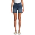 thumbnail image 1 of Time And Tru Women's Mid-Rise Raw Hem Shorts Sizes 2-20, 1 of 5