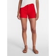 thumbnail image 1 of Time and Tru Women's Mid Rise Roll Cuff Denim Shorts, 4" Inseam, Sizes 0-20, 1 of 6