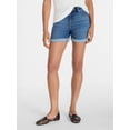 thumbnail image 1 of Time and Tru Women's Mid Rise Roll Cuff Denim Shorts, 4" Inseam, Sizes 0-20, 1 of 6