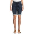 thumbnail image 1 of Time and Tru Women's Mid Rise Rolled Cuff Denim Bermuda Short, 1 of 5