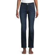 Time and Tru Women’s Mid Rise Straight Jeans, 29" Inseam for Regular, Sizes 2-18