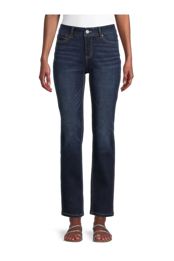 Women’s Mid Rise Straight Jeans, 29" Inseam for Regular, Sizes 2-18