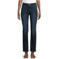 thumbnail image 1 of Time and Tru Women’s Mid Rise Straight Jeans, 29" Inseam for Regular, Sizes 2-18, 1 of 1
