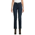 thumbnail image 1 of Time and Tru Women’s Mid Rise Straight Leg Jeans, 30" and 28" Inseams, Sizes 0-22, 1 of 5