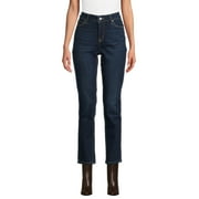 TIME AND TRU Women’s Mid Rise Straight Leg Jeans, Sizes 0-22, Regular & Short Inseams