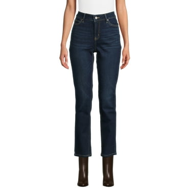 Time and Tru Women’s Mid Rise Straight Leg Jeans, 30" and 28" Inseams, Sizes 0-22
