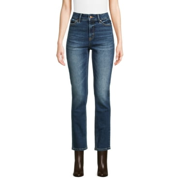 Time and Tru Women’s Mid Rise Straight Leg Jeans, 30" and 28" Inseams, Sizes 0-22