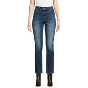 Time and Tru Women s Mid Rise Straight Leg Jeans, 30 and 28 Inseams, Sizes 0-22