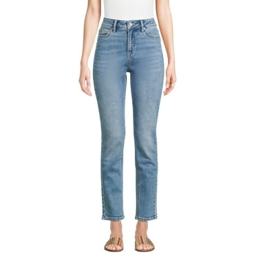 Time and Tru Women’s Mid Rise Straight Leg Jeans, 30" and 28" Inseams, Sizes 0-22