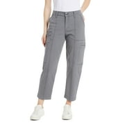 Time and Tru Women's Mid Rise Straight Utility Pants, 27" Inseam, Sizes 2-20