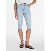 Women's Mid Rise Stretch Denim Capri Pants, 16.5" Inseam, Sizes 0-20