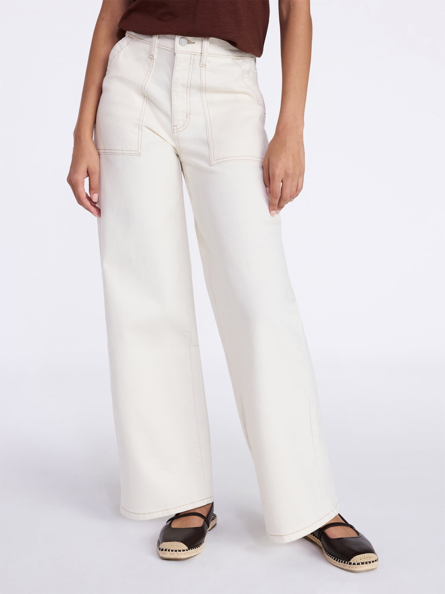 Time and Tru Women's Wide Leg Utility Trousers, 31