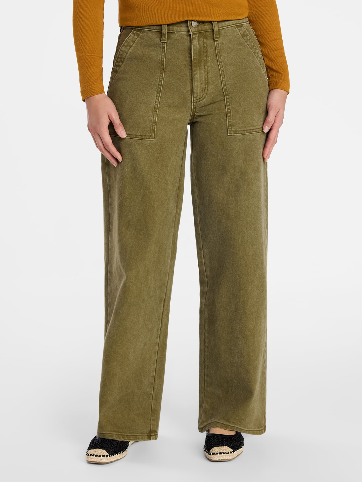 Time and Tru Women's Mid Rise Utility Trouser, 31" Inseam, Sizes 0-22