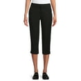 thumbnail image 1 of Time and Tru Women's Mid Rise Woven Capri Pants, 1 of 5