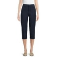 thumbnail image 1 of Time and Tru Women's Mid Rise Woven Capri Pants, 1 of 5
