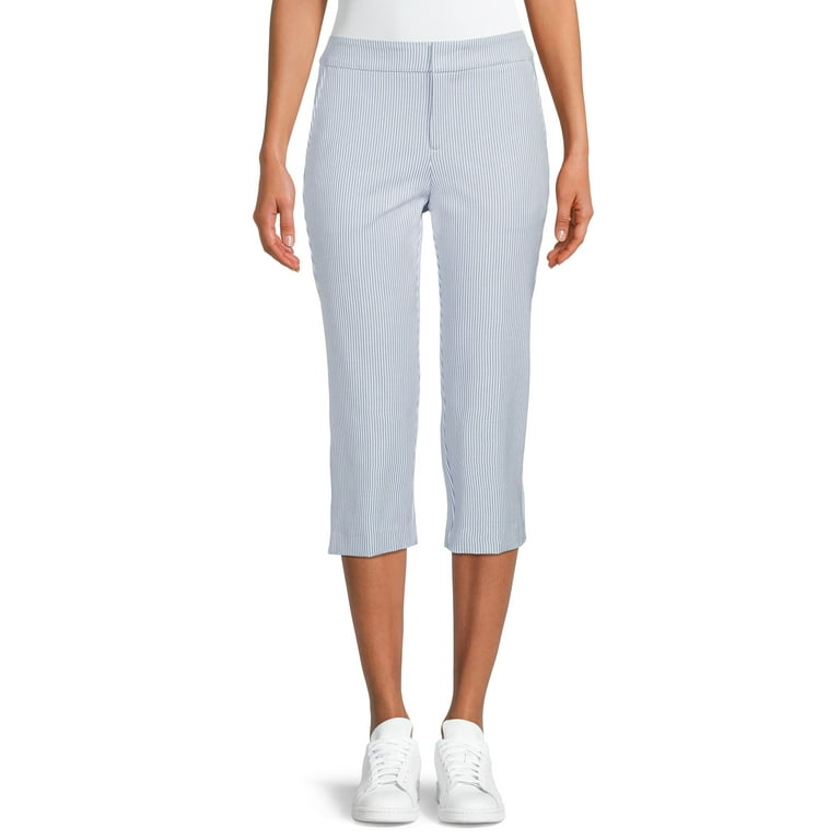 Time and Tru Women's Mid Rise Woven Capri Pants 