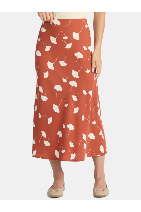 Women's Midi Pull On Slip Skirt, Sizes XS-XXXL