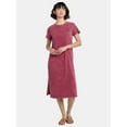 thumbnail image 1 of Time and Tru Women's Midi T-Shirt Dress with Short Sleeves, Sizes XS-XXXL, 1 of 4