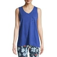 thumbnail image 1 of Time and Tru Women's Mineral Wash Pocket Tank Top, 1 of 6