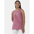 thumbnail image 1 of Time and Tru Women's Mineral Washed Cotton Tank Top with High Neck, Sizes XS-XXXL, 1 of 5