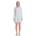 thumbnail image 1 of Time and Tru Women's Mini Shirt Dress with Long Sleeves, Sizes XS-3XL, 1 of 6