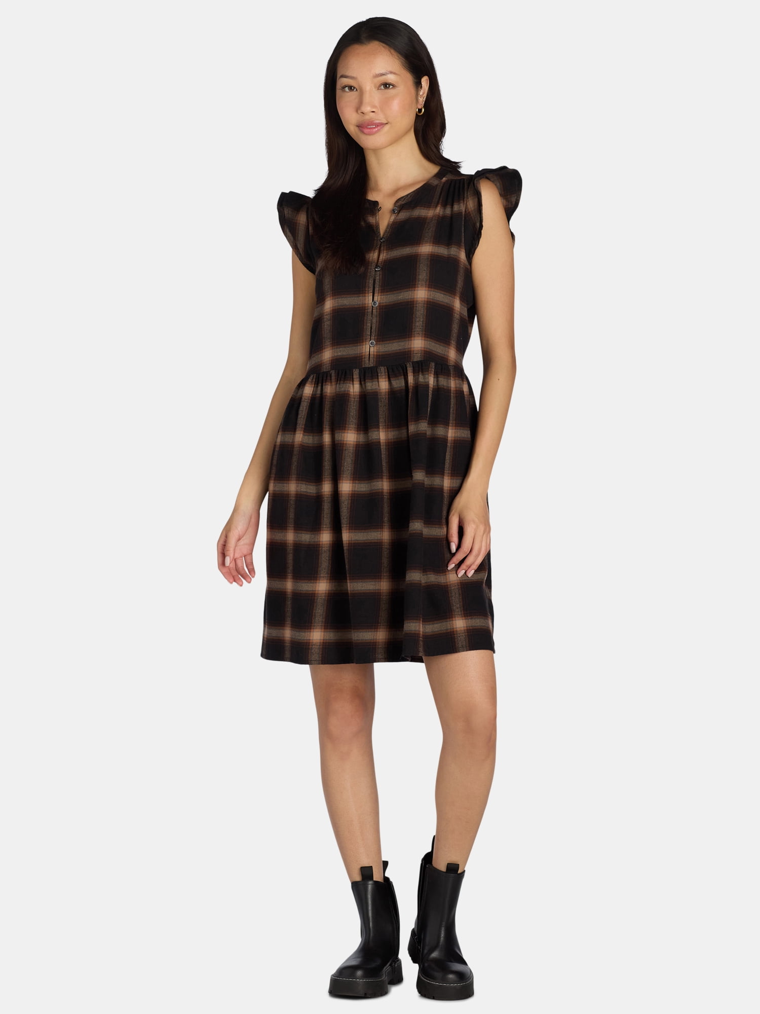 Time and Tru Women's Mini Woven Dress - Walmart.com